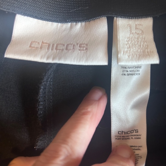 Chicos Pointe Knit Pants Straight Leg Black 1.5/10 - Picture 7 of 8